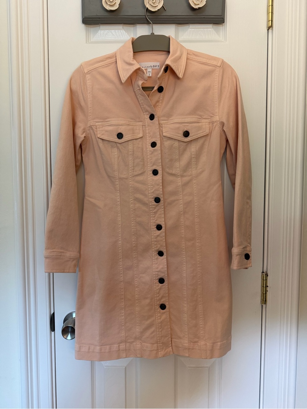 BRAND NEW! LOFT Pale Peach Button-Front Shirt Jacket